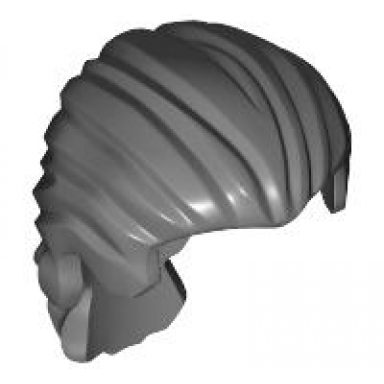 dark bluish gray minifigure hair swept back with short ponytail