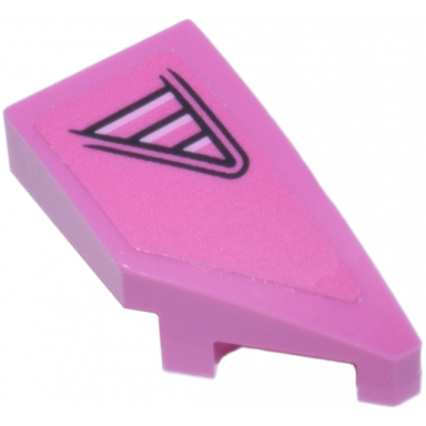 dark pink wedge 2 x 1 x 2 3 right with black and bright pink triangle air intake pattern sticker - set 77241