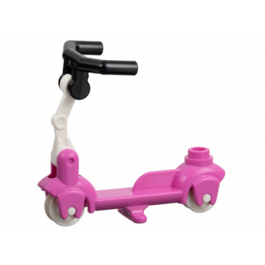 dark pink kick scooter with white wheels white steering link and black angular handlebars 36273 3464 30377 98397