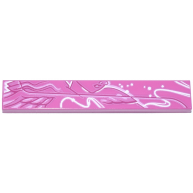 dark pink tile 1 x 6 with white magenta and bright pink female lower face feathers curved lines and dots pattern model right side