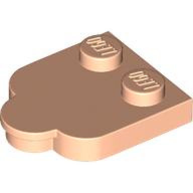 light nougat tile modified 2 x 2 with studs on edge rounded corners and 1 x 1 half circle extension