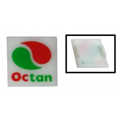 electric light 2 x 2 clip-on plate with octan logo pattern
