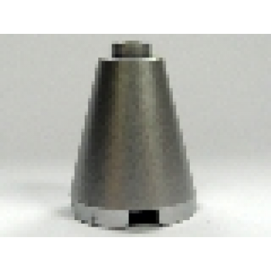metallic silver cone 2 x 2 x 2 - open stud