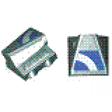 metallic silver vehicle air scoop engine top 2 x 2 with blue and white swirl pattern sticker - set 8662