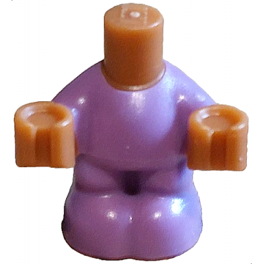 medium nougat micro doll body baby toddler with molded medium lavender jumpsuit coverall pattern