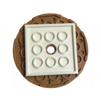 medium nougat turntable 6 x 6 x 2 3 with white square base free-spinning 11213 61485