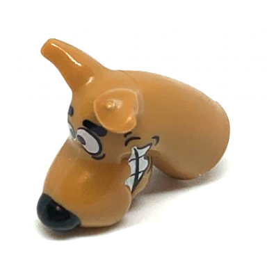 medium nougat dog head great dane scooby-doo with black nose and white chattering teeth pattern