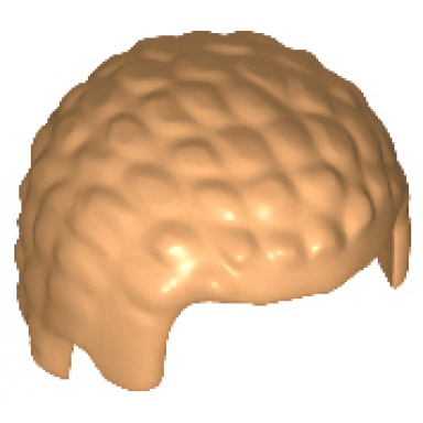 medium nougat minifigure hair male with coiled texture