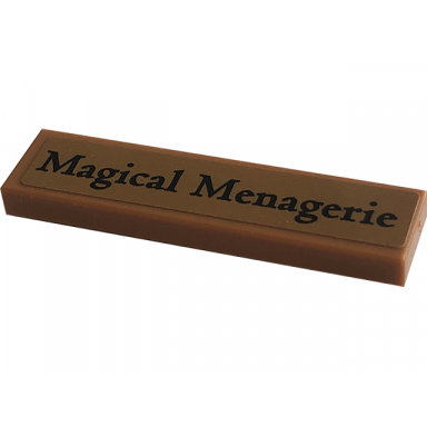 medium nougat tile 1 x 4 with black magical menagerie pattern sticker - set 76422