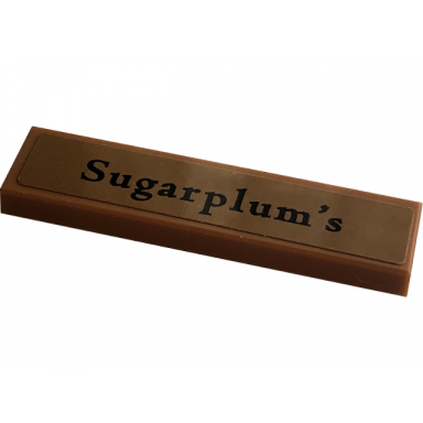 medium nougat tile 1 x 4 with black sugarplums pattern sticker - set 76422