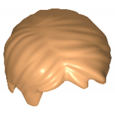 medium nougat minifigure hair short tousled with side part