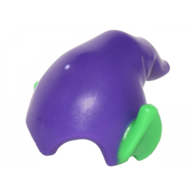 dark purple minifigure headgear hat elf drooping with molded bright green pointed ears pattern