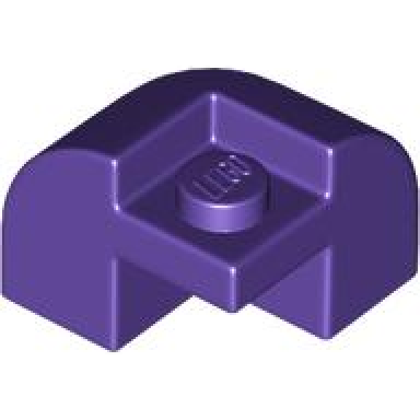 dark purple slope curved 2 x 2 x 1 1 3 corner round with recessed stud