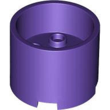 dark purple brick round 3 x 3 x 2 with recessed center and axle hole
