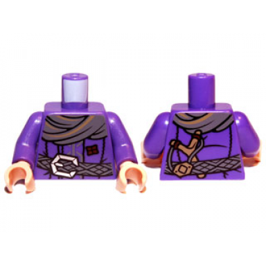 dark purple torso lotr coat with scarf braided belt and slingshot pattern dark purple arms light nougat hands