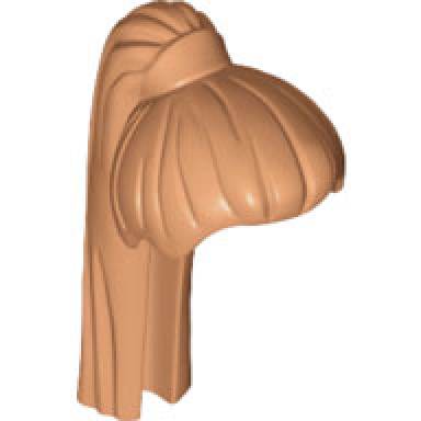 nougat minifigure hair female ponytail long straight with hair tie