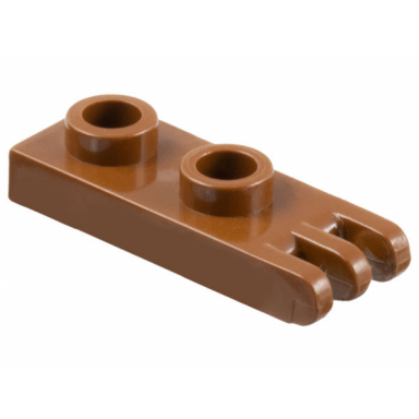 brown hinge plate 1 x 2 with 3 fingers on end - hollow studs