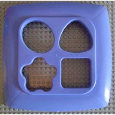 medium violet primo bucket lid for stack n learn sorter with cut out shapes
