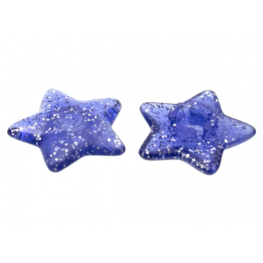 glitter trans-purple clikits icon star 2 x 2 small with pin polished transparent colors only