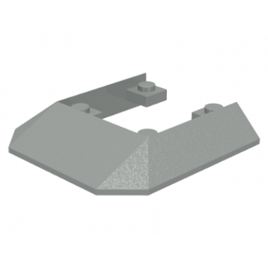 light gray wedge 6 x 6 cutout train roof