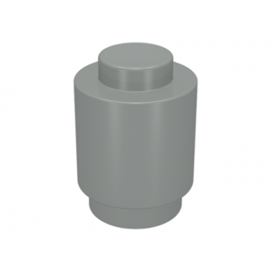 light gray brick round 1 x 1 - solid stud bottom lip