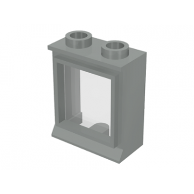 light gray window 1 x 2 x 2 with fixed trans-clear glass