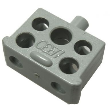 light gray electric connector 2-way male squared narrow long with center post - root