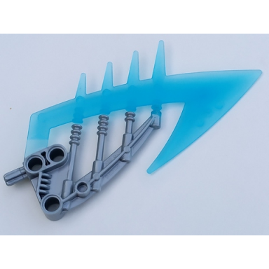 pearl light gray bionicle weapon ice slicer with molded trans-light blue blade pattern