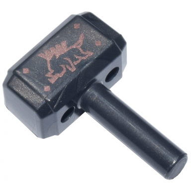 pearl dark gray minifigure utensil tool sledgehammer mjolnir hammer with 4 copper rivets and razorback pattern on both sides