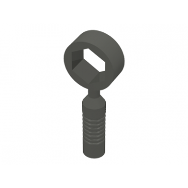 dark gray minifigure utensil tool box wrench - 6-rib handle