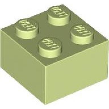 yellowish green brick 2 x 2