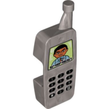 flat silver duplo utensil telephone mobile with keypad with numbers and display of man pattern