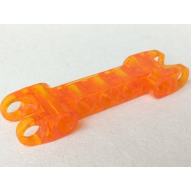 trans-orange technic axle and pin connector 2 x 7 with 2 ball joint sockets rounded ends