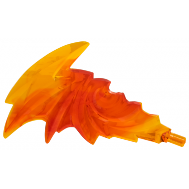 trans-orange flame trail spiked with axle end with marbled trans-red pattern