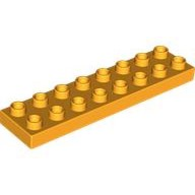 bright light orange duplo plate 2 x 8