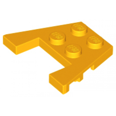 bright light orange wedge plate 3 x 4 with stud notches