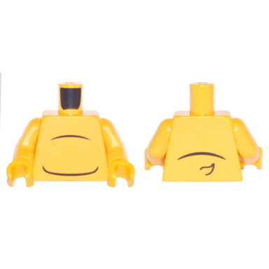 bright light orange torso with black body lines and small tail pattern bright light orange arms bright light orange hands