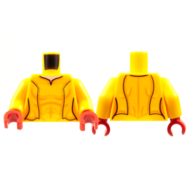 bright light orange torso female light nougat neck black stripes orange contour lines pattern bright light orange arms red hands