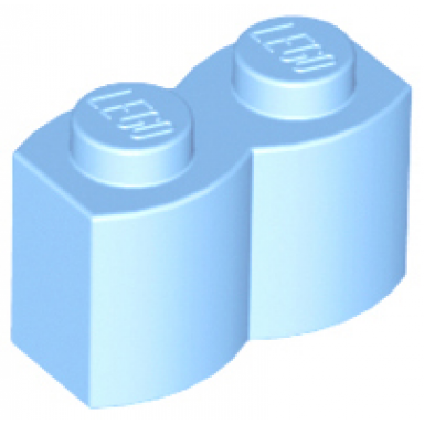 bright light blue brick modified 1 x 2 with log profile