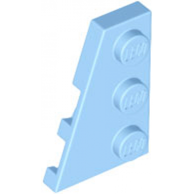 bright light blue wedge plate 3 x 2 left