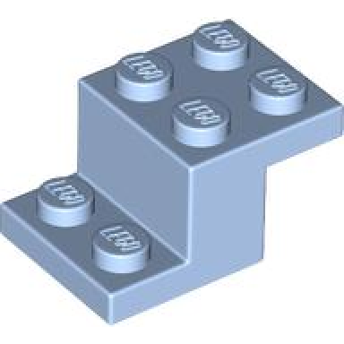 bright light blue bracket 3 x 2 x 1 1 3 with bottom stud holder