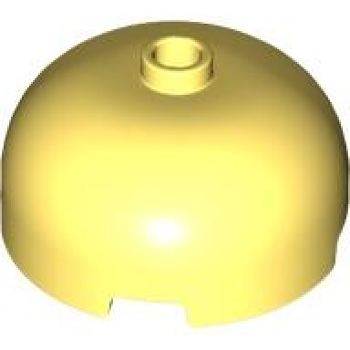 bright light yellow brick round 3 x 3 x 1 1 3 dome top - open stud