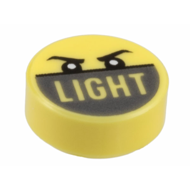 bright light yellow tile round 1 x 1 with black angry eyebrows and eyes light on dark silver background pattern