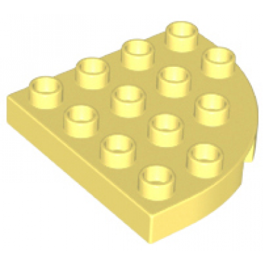 bright light yellow duplo plate round corner 4 x 4