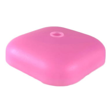 trans-pink clikits container square box with hole - lid