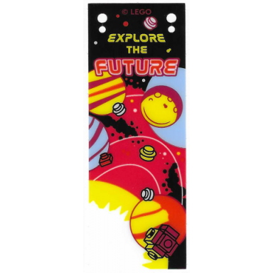 plastic part for set 10326 - banner with explore the future and planets pattern