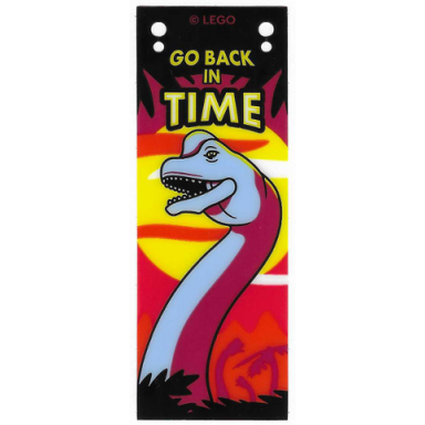 plastic part for set 10326 - banner with go back in time and dinosaur pattern