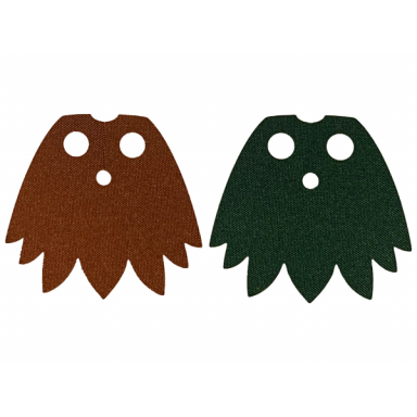 minifigure cape cloth 7 points with reddish brown and dark green sides - traditional starched fabric