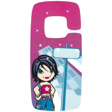 clikits paper door hanger with star character and cityscape pattern