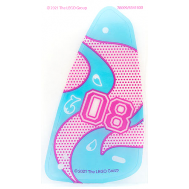 plastic sail 6 x 11.5 with magenta 08 and dots with dark azure swirls on transparent background pattern